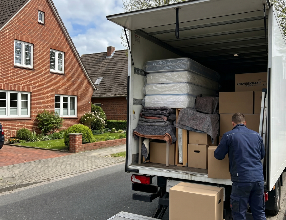 Hansekraft Umzugstransporter bereit für den nächsten Umzug in Lübeck